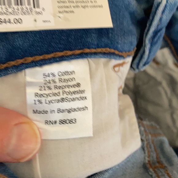 So Skinny jean High rise backed distressed jean with stretch & lycra size 1 / 25 - Picture 17 of 17